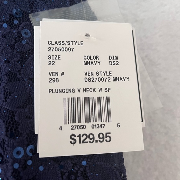 Floor length navy formal dress - Picture 3 of 6